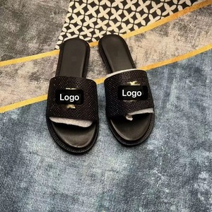 Sandalias planas con pedrería, <span class=keywords><strong>chanclas</strong></span> de una sola tira para mujer, pantuflas de alta calidad para mujer - Product Image 4