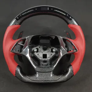 Volante Deportivo de Fibra de Carbono Forjado de 3 Brazos con LED, Compatible con <span class=keywords><strong>Chevrolet</strong></span> Corvette <span class=keywords><strong>Camaro</strong></span> C7 para ZR1 S7 SS <span class=keywords><strong>ZL1</strong></span> 2014-2019 RPM - Product Image 5