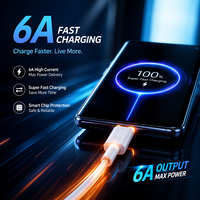 Cable de Carga y Datos Tipo-C para Teléfono Móvil, Carga Rápida de 20W, Revestimiento de TPE, Conductor de Cobre Puro para Transferencia de Datos y Banco de Energía para Computadora