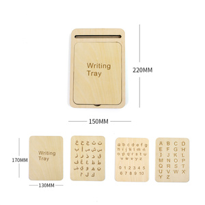 Juguete educativo Montessori de madera, bandeja de escritura, trazado, árabe, inglés, con arena - Product Image 6
