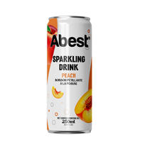 Vente en gros 2026 OEM ODM ABEST Boisson pétillante aromatisée aux fruits Jus de fruits en canette 250ml 24 pièces/carton Boissons délicieuses