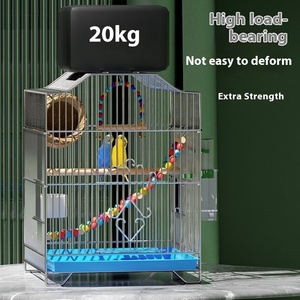Budskin Luxury Large Metal Bird <span class=keywords><strong>Cage</strong></span> Patrón sólido y cierre de botón para loros y estorninos de peonía - Product Image 4