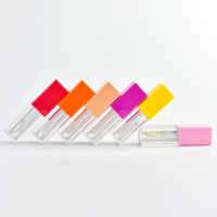 Clair rose violet brillant à lèvres glaçure Tubes rouge à lèvres baume à lèvres conteneurs avec Big Doe pied 5ml personnalisé papier boîte vide