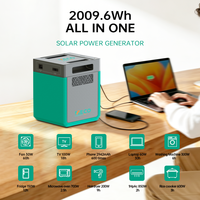 Station d'alimentation portable Meco 2kWh 1200W avec batterie LiFePO4, générateur solaire, lampe torche, démarreur de batterie, port RV, type C pour la maison