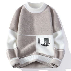 Automne hiver nouveaux hommes mode décontracté Slim Fit lettre <span class=keywords><strong>pull</strong></span> hommes Plus velours épais chaud grande taille <span class=keywords><strong>pull</strong></span> <span class=keywords><strong>pull</strong></span> <span class=keywords><strong>3XL</strong></span> - Product Image 2