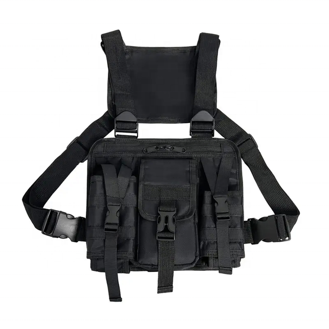2025 Functional Tactical Chest Bag Fashion Bullet Hip Hop Vest  Waist Backpack Black Wild Chest Backpack