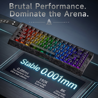 Clavier filaire à interrupteurs magnétiques Ajazz AK680 V3 68% avec coque en fibre de carbone texturée et cinq couches de rembourrage insonorisant