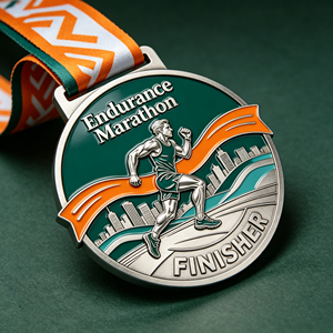 Médaille de marathon gravée par impression UV, fabrication directe du fabricant, haute qualité, robuste, en alliage de zinc moulé sous pression, médaille sportive - Product Image 2
