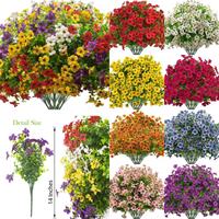 7 Tangkai Bunga Daisy Sutra Buatan Warna-warni Tahan UV Realistis untuk Teras Luar, Patio, Halaman Rumah, Kebun, Pot, Kotak Jendela