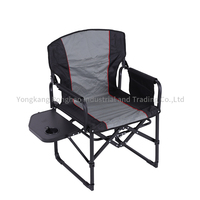 Chaise de Réalisateur Pliante Portable avec Table Latérale et Porte-Gobelet, Chaise de Camping Robuste pour Pêche et Pique-Nique en Extérieur
