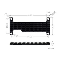Heatsink Aluminium Khusus Waveshare untuk Raspberry Pi Zero/Zero 2, Pembuangan Panas Cepat (TIDAK Termasuk)