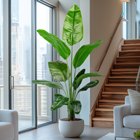 Palmier Artificiel Réaliste de Haute Qualité pour Intérieur/Extérieur, Design Vert, Vente Chaude Usine pour Décoration Mariage et Maison, Soie et Plastique