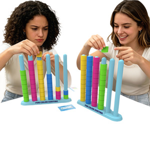 Jeu de défi de construction de tours de couleurs, 50 défis, dès 8 ans, jouet éducatif de puzzle d'empilage pour enfants et familles - Product Image 5