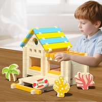 Jouet éducatif d'ingénierie de construction créative Kit de maison d'oiseau en bois Kit de cabane en rondins de construction en bois pour garçons filles