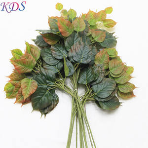 Feuilles artificielles pour la décoration d'arbres réalistes, feuilles de simulation en plastique pour banian, verdure artificielle vert clair - Product Image 3