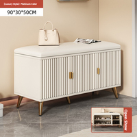 Repose-pieds et banc à chaussures en cuir PU et bois, mobilier de salon moderne pour appartement, tabouret de rangement pour chaussures avec siège