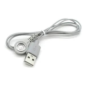 OEM personalizado USB A macho a Dual 3,5mm 10,0mm L = 1000mm magnético ECG hembra hebilla Tens Ems Cable de plomo para máquina de ECG