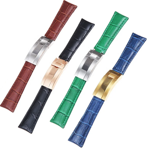 Correa de Reloj de Cuero de Lujo de 20 mm, Duradera, para Rolexx <span class=keywords><strong>Daytona</strong></span>, con Cierre Desplegable, Venta al por Mayor - Product Image 2