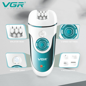 VGR V-700 Nouveau rasoir électrique professionnel pour le visage et le corps, tondeuse 4 en 1, épilateur rapide pour femme avec USB + adaptateur - Product Image 3
