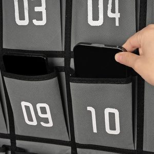 Organizador de Pared para Teléfonos Móviles con 36 Bolsillos, Gris, con Números, para Almacenamiento de Celulares en el Aula - Product Image 3