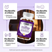 Gummies OEM de mélatonine et ashwagandha pour le sommeil – Antioxydants et vitamines pour adultes – Soulagent le stress et améliorent la qualité du sommeil