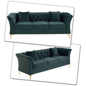 Canapé en tissu simple et moderne pour petit salon, style nordique, luxe léger, trois places, velours <span class=keywords><strong>français</strong></span> boutonné - Product Image 2