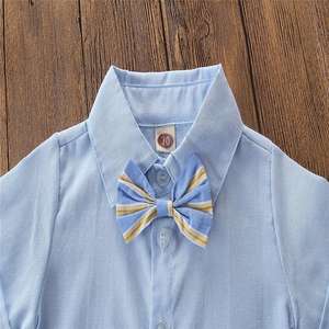 Baby boy signori 2pcs abiti 2019 estate <span class=keywords><strong>neonato</strong></span> vestiti del bambino del ragazzo che coprono gli insiemi camicia cravatta + infantile globale per usura del partito - Product Image 3