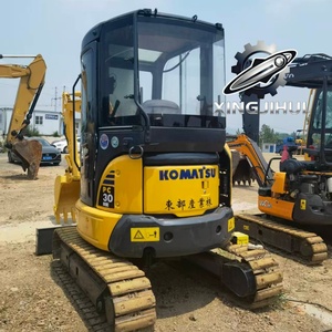 Excavatrice Komatsu 30-3 d'occasion, marque japonaise d'origine, 3 tonnes, petite excavatrice sur chenilles en caoutchouc, mini-excavatrices. - Product Image 5