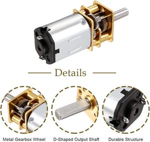 DC 3V 6V 12V 30转/分200转/分1000转/分N20微型微型金属齿轮电机，带齿轮DC电机，GA12-N20 DIV机械臂机器人 - Product Image 5