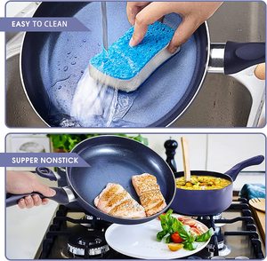 Ensemble de 6 casseroles et poêles <span class=keywords><strong>en</strong></span> <span class=keywords><strong>fonte</strong></span> émaillée avec couvercle, compatibles lave-vaisselle, pour cuisinières à gaz et à induction - Product Image 6
