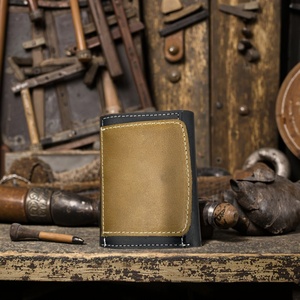 Vintage Slim Genuine Leather RFID ID Card Holder Mini Multi-Function Wallet with Open Closure Portable and Convenient for Men - Product Image 3