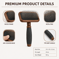 Brosse en bois pour enlever les poils d'animaux pour chats et chiens, brosse de toilettage à marque privée