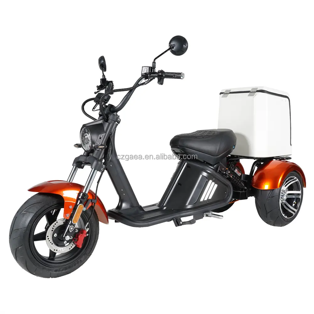 Citycoco M2 3 Wielen Motorfiets Elektrische Scooter Volwassen Met Laadbak Voor Voedselbezorging Of Ouderen
