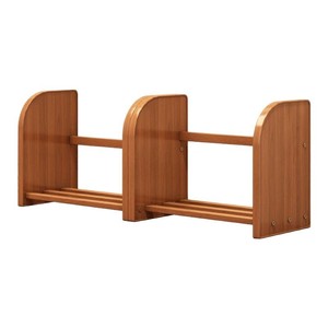 Estantería de madera maciza, organizador de escritorio, estante de almacenamiento extensible, material de bambú de color marrón, diseño sencillo para uso en el hogar y la Oficina - Product Image 5