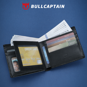 Portefeuille pour homme en cuir pleine fleur authentique BULLCAPTAIN, boîte cadeau, blocage RFID, porte-cartes grande capacité, porte-monnaie pour cadeau - Product Image 3