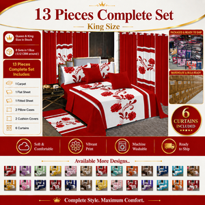 Großhandel 13-teiliges Bettwäsche-Set mit Passenden Vorhängen in Kingsize, Draps et Rideaux pour la Maison - Product Image 4