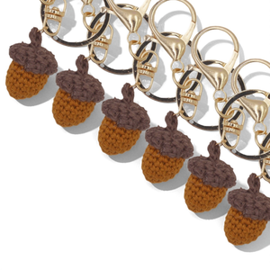 Kit de crochet 3D Kawaii pour poupées Amigurumi, porte-clés châtaigne, breloques et pendentifs pomme de pin au crochet pour la fabrication de bijoux et mini-sacs pour femmes - Product Image 2