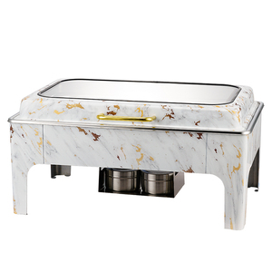 Scaldavivande Rettangolare in Acciaio Inox da 9L per Buffet, Set Chafing Dish Commerciale per <span class=keywords><strong>Catering</strong></span> - Product Image 1