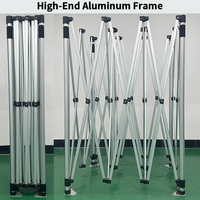 Tente pliante hexagonale pour salon professionnel FEAMONT FM-LA4T345 3x4,5M, structure en tube d'aluminium de 40MM, hauteur maximale de 2,3M, croisillons de 12,5x25,5cm