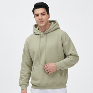 Sudadera con Capucha Extra Grande para Hombre, 300 g/m², Felpa Gruesa, Sudadera Lisa con Logotipo Impreso en Relieve, Diseño de Hombros Caídos - Product Image 1