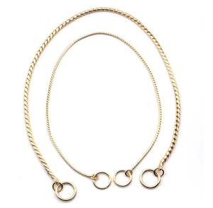 Halsband van messing, choke <span class=keywords><strong>chain</strong></span>, slangketting, trekkoord, training, wandelen - Product Image 3