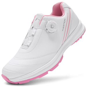 Chaussures de <span class=keywords><strong>golf</strong></span> respirantes pour femmes avec boucle rotative, crampons fixes, semelle en caoutchouc, soutien d'entraînement, logo personnalisé - Product Image 2
