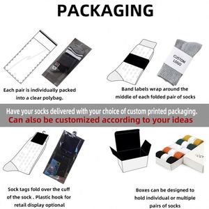 ถุงเท้ากีฬาแฟชั่นขายส่ง โลโก้สั่งทำ ผ้าฝ้ายสีขาว คุณภาพหรูหรา สำหรับฤดูหนาว แบบ unisex พร้อมบรรจุภัณฑ์ - Product Image 3