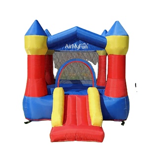 Château <span class=keywords><strong>gonflable</strong></span> <span class=keywords><strong>Air</strong></span> <span class=keywords><strong>My</strong></span> <span class=keywords><strong>Fun</strong></span> pour enfants avec toboggan et piscine à balles, respectueux de l'environnement, capacité de 90 kg, pour l'intérieur/l'extérieur, la cour, les jeux à domicile - Product Image 1