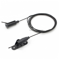 Kit de suspension de fil d'acier noir mat haut de gamme allumant le kit de suspension de câble de plafond de pince de câble réglable