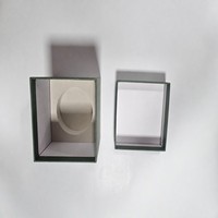 Boîte en papier rigide carrée, vide, de couleur vert foncé mat, personnalisée en gros, pour produits cosmétiques à marque privée