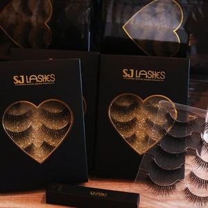 Paquete de Lujo Personalizado al por Mayor, Pestañas Veganas Hechas a Mano, Pestañas Postizas con Banda Invisible y Kit de Pegamento para Pestañas Sin Látex - Product Image 2