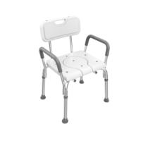 Chaise de douche réglable en aluminium, chaise de toilette pliable avec siège en HDPE antidérapant, aide au bain pour personnes âgées, chaise de bain brevetée
