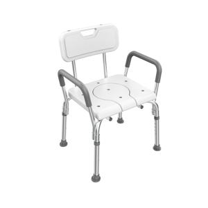 Chaise de douche réglable en aluminium, chaise de toilette pliable avec siège en HDPE antidérapant, aide au bain pour personnes âgées, chaise de bain brevetée - Product Image 1