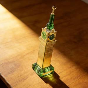 Modelo de Edificio de Cristal de la Ciudad Islámica, Torre del Reloj, Funciona con Batería, Uso en Interiores, Duradero, Reutilizable, Regalo para Pequeñas/Grandes Empresas - Product Image 1